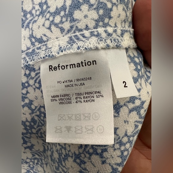 Reformation Floral Midi Dress Sz 2 - Picture 7 of 12